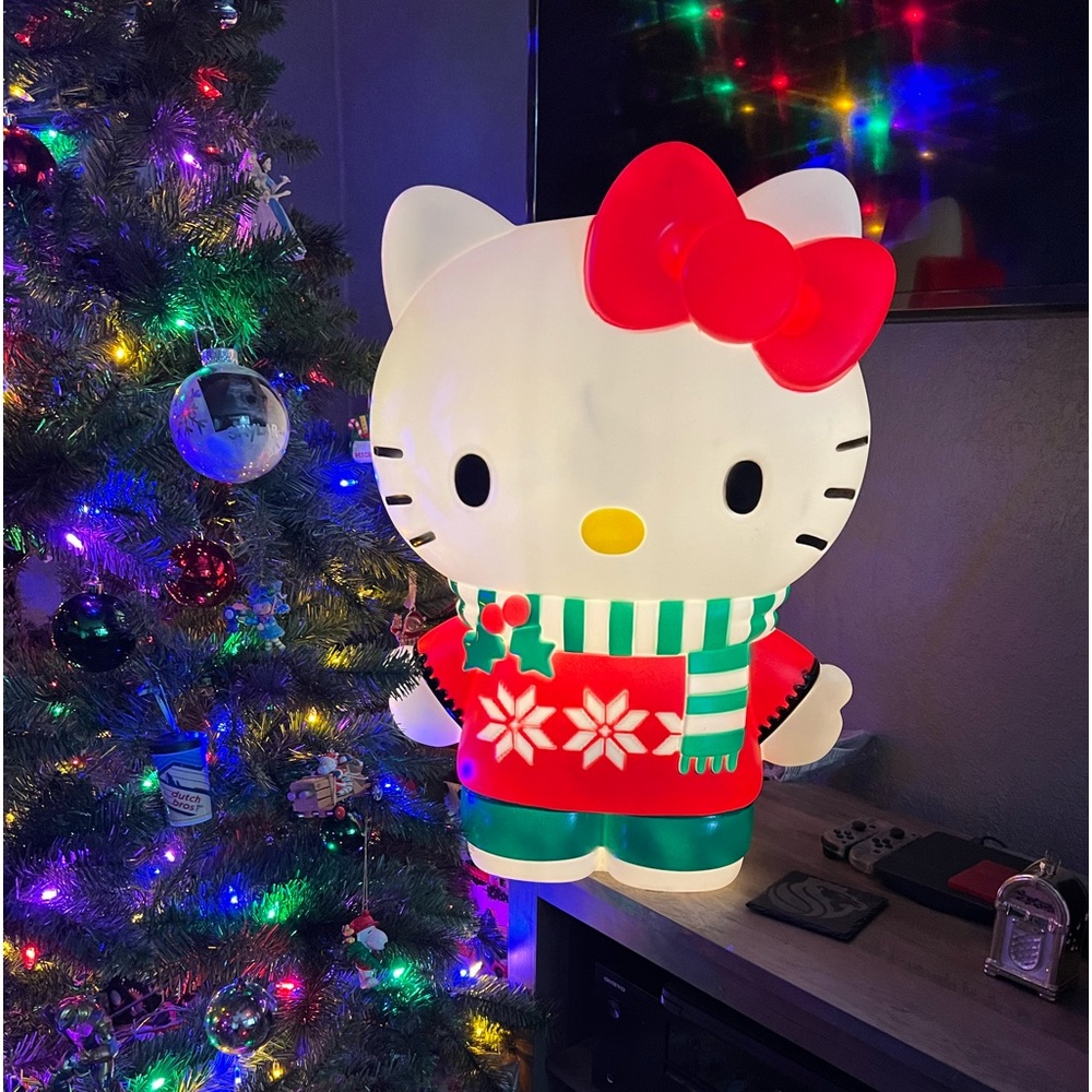 Sanrio Christmas Hello Kitty Large 26" Light up Blow mold Yard Decoration NEW